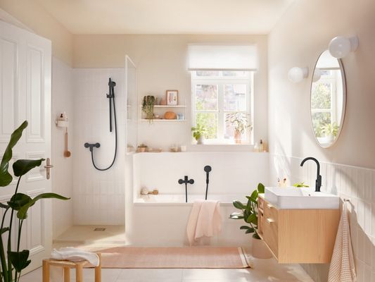 Hansgrohe S Einhebel-Waschtischmischer 210 mit Ablaufgarnitur, schwenkbar, matt schw, Farbe schwarz Bild 4
