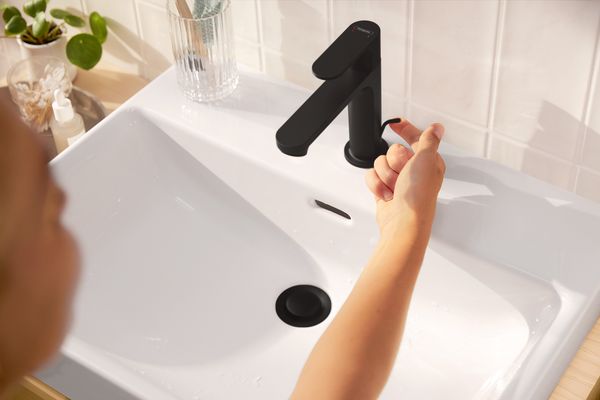 Hansgrohe Einhebel-Waschtischmischer Rebris S 110 mit Zugstange MSW, Farbe schwarz Bild 5