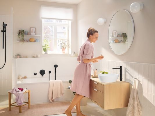 Hansgrohe Waschtischmischer Rebris S 240 CoolStart mit Zugstange MSW, Farbe schwarz Bild 6