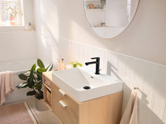 Hansgrohe Einhebel-Waschtischmischer Rebris S 110 mit Zugstange MSW, Farbe schwarz Bild 8