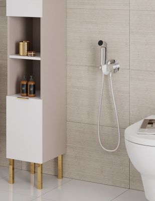 Hansgrohe Handbrause Bidette S, für Kaltwasser, mit Schlauch 1250 mm und Porter, Farbe chrom Bild 4