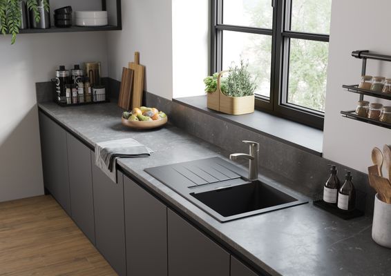 Hansgrohe Einhebel-Spültischbatterie 160 Focus schwenkbarer Auslauf, Edelstahl Optik, Farbe silber Bild 7