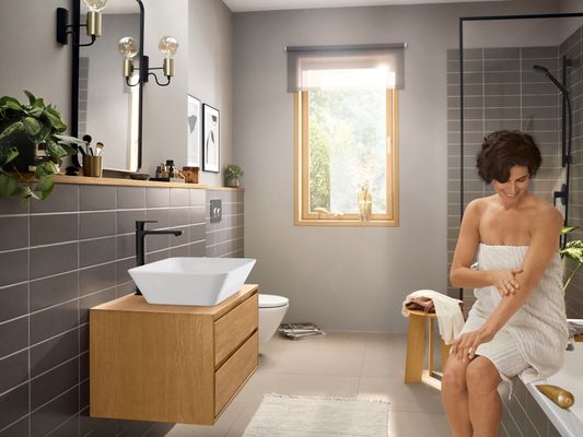 Hansgrohe Waschtischmischer Rebris E 240 CoolStart mit Zugstange MSW, Farbe schwarz Bild 5