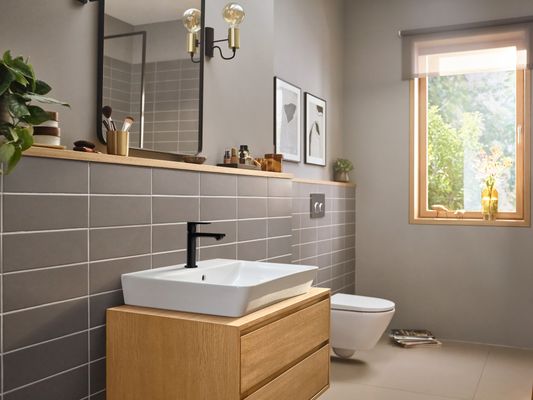 Hansgrohe E Einhebel-Waschtischmischer 110, mit Ablaufgarnitur, Farbe schwarz Bild 9