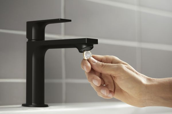 Hansgrohe E Einhebel-Waschtischmischer 110, mit Ablaufgarnitur, Farbe schwarz Bild 10