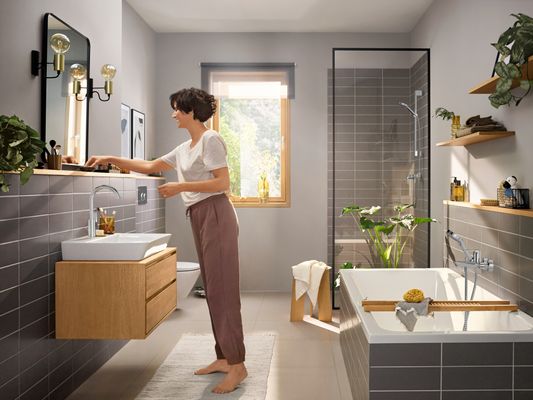 Hansgrohe E Einhebel-Waschtischmischer 210 Schwenkauslauf, mit Zugstange, Farbe chrom Bild 9