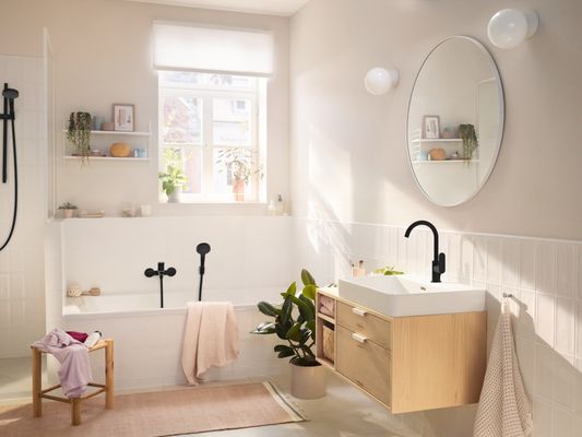Hansgrohe S Einhebel-Waschtischmischer 210 mit Ablaufgarnitur, schwenkbar, matt schw, Farbe schwarz Bild 8