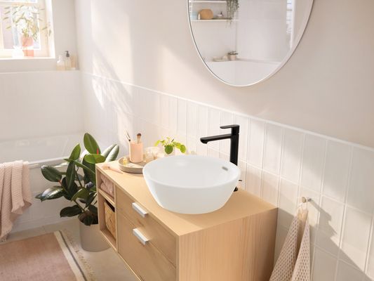 Hansgrohe Waschtischmischer Rebris S 240 CoolStart mit Zugstange MSW, Farbe schwarz Bild 8