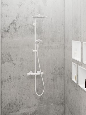 Hansgrohe Showerpipe Raindance Select S 240 1jet PowderRain matt, 1109 x 305 x 582 mm, Farbe weiß Bild 8