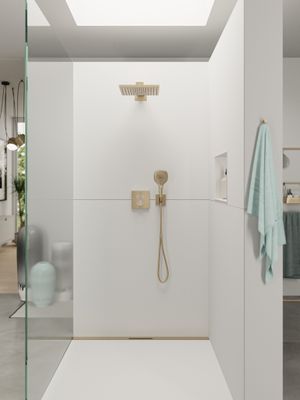 Hansgrohe Kopfbrause Raindance E 300 1jet mit Brausearm 390 mm,300 x 300 mm, brushed, 110 x 300 x 540 x 540 mm, Farbe bronze Bild 3
