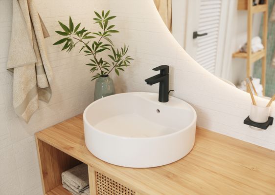 Hansgrohe Einhebel-Waschtischmischer, ComfortZone110, mit Ablaufgarnitur,112 mm, 162 x 112 mm, Farbe schwarz Bild 6