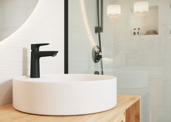 Hansgrohe Einhebel-Waschtischmischer, ComfortZone110, mit Ablaufgarnitur,112 mm, 162 x 112 mm, Farbe schwarz Bild 8