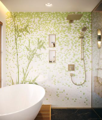 Hansgrohe Kopfbrause Raindance E 300 1jet mit Brausearm 390 mm,300 x 300 mm, brushed, 110 x 300 x 540 x 540 mm, Farbe bronze Bild 6