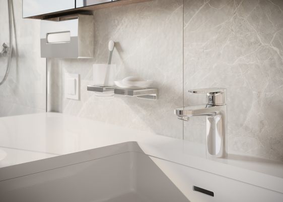 Hansgrohe Zahnputzbecher AddStoris verchromt, 94 x 81 x 91 mm, Farbe chrom Bild 25