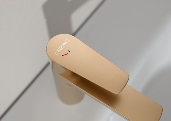 Hansgrohe Einhebel-Waschtischmischer 110, CoolStart, mit Ablaufgarnitur, Ausladung 112 mm, brush.Bron, Farbe bronze Bild 2