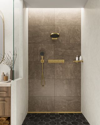 Hansgrohe Handbrause Rainfinity 130 3jet PGO, 132 mm, Farbe gold Bild 3