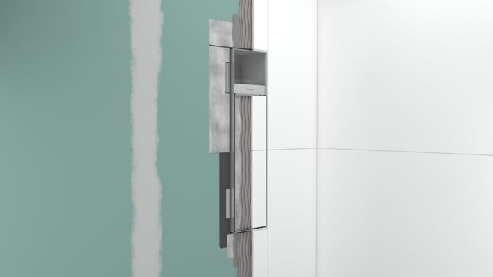Hansgrohe Ein.Toilettenbürstenh.XtraStoris Rock mit Papierhalter u.befliesbarer Tür MW, 690 x 240 mm, Farbe weiß Bild 5