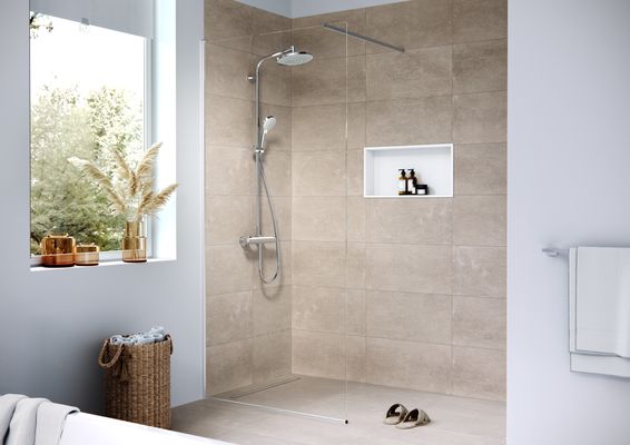 Hansgrohe Komplettset RainDrain Compact 700 mm befliesbar für flache Installation, 191 x 700 x 64 mm Bild 2