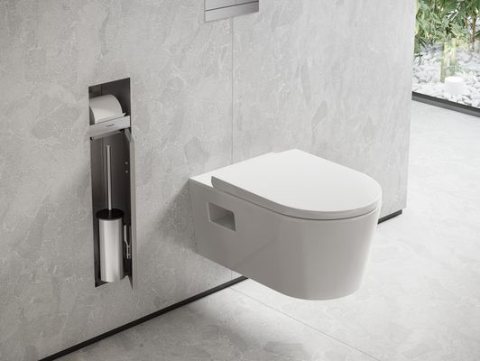 Hansgrohe Ein.Toilettenbürstenh.XtraStoris Rock mit Papierhalter u.befliesbarer Tür MSW, 690 x 240 mm, Farbe schwarz Bild 5