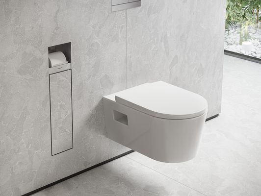 Hansgrohe Ein.Toilettenbürstenh.XtraStoris Rock mit Papierhalter u.befliesbarer Tür BST, 690 x 240 mm, Farbe Edelstahl-Optik (silber) Bild 5