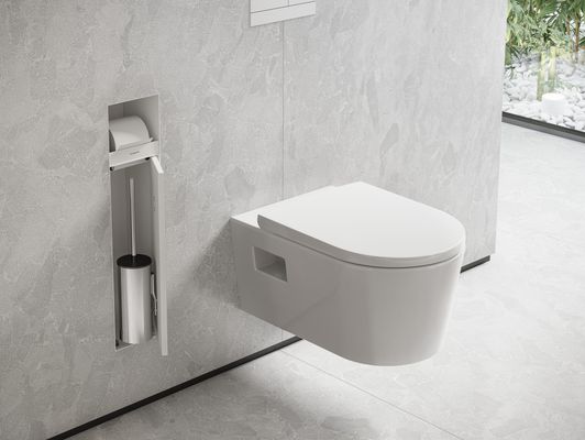 Hansgrohe Ein.Toilettenbürstenh.XtraStoris Rock mit Papierhalter u.befliesbarer Tür MW, 690 x 240 mm, Farbe weiß Bild 6