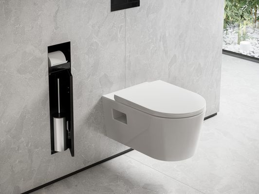 Hansgrohe Ein.Toilettenbürstenh.XtraStoris Rock mit Papierhalter u.befliesbarer Tür MSW, 690 x 240 mm, Farbe schwarz Bild 6