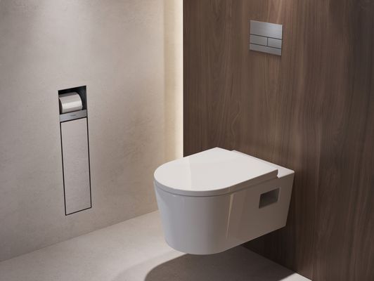 Hansgrohe Ein.Toilettenbürstenh.XtraStoris Rock mit Papierhalter u.befliesbarer Tür MW, 690 x 240 mm, Farbe weiß Bild 8