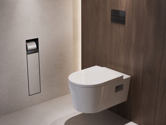 Hansgrohe Ein.Toilettenbürstenh.XtraStoris Rock mit Papierhalter u.befliesbarer Tür MSW, 690 x 240 mm, Farbe schwarz Bild 8