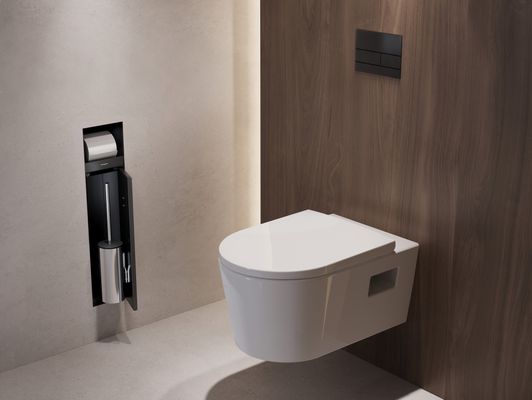 Hansgrohe Ein.Toilettenbürstenh.XtraStoris Rock mit Papierhalter u.befliesbarer Tür MSW, 690 x 240 mm, Farbe schwarz Bild 9