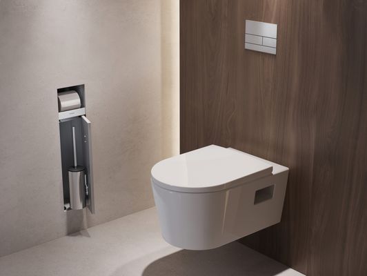 Hansgrohe Ein.Toilettenbürstenh.XtraStoris Rock mit Papierhalter u.befliesbarer Tür MW, 690 x 240 mm, Farbe weiß Bild 9
