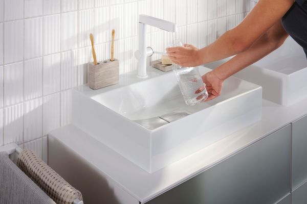 Hansgrohe Aufsatzwaschtisch ge Xevolos E 600 x 480 mm ohne Hanl.Überlauf, SmartClean we, 190 x 480 mm, Farbe weiß Bild 12
