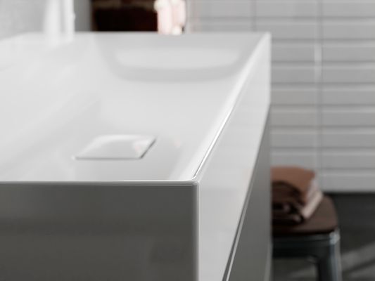 Hansgrohe Waschtisch Xevolos E 1000 x 480 mit Hahnloch ohne Überlauf, SmartClean weiss, 190 x 480 mm, Farbe weiß Bild 5