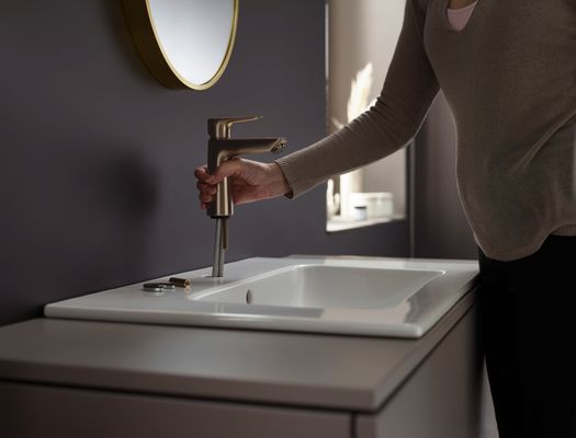 Hansgrohe Einhebel-Waschtischmischer, ComfortZone110, mit Ablaufgarnitur,112 mm, brush.bronz, Farbe bronze Bild 5