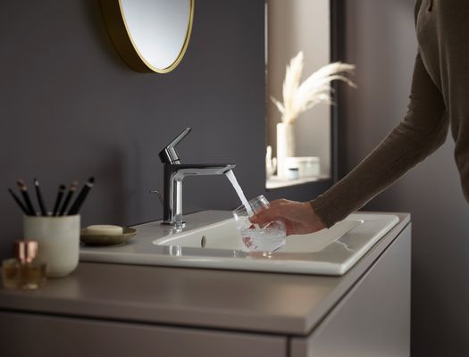 Hansgrohe Fine Einhebel-Waschtischmischer, ComfortZone 110, mit Ablaufgarnitur,121 mm, 177 x 121 mm, Farbe chrom Bild 6
