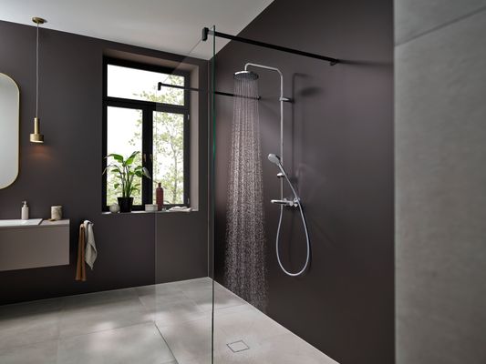 Hansgrohe Showerpipe Vernis Blend 200 1-strahlig, mit Thermostat, EcoSmart, 1424 x 276 x 512 mm, Farbe chrom Bild 5