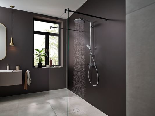 Hansgrohe Showerpipe Croma Select S 280 1jet, KB, HB und Einhandmischer AP, 1439 x 304 x 539 x 539 mm, Farbe chrom Bild 6