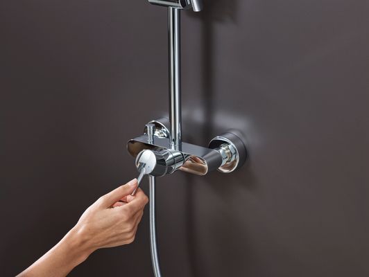 Hansgrohe Showerpipe Croma Select S 280 1jet, KB, HB und Einhandmischer AP, 1439 x 304 x 539 x 539 mm, Farbe chrom Bild 7