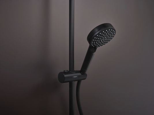 Hansgrohe Showerpipe Vernis Blend 200 1-strahlig, mit Thermostat, EcoSmart, 1424 x 276 x 512 mm, Farbe schwarz Bild 8