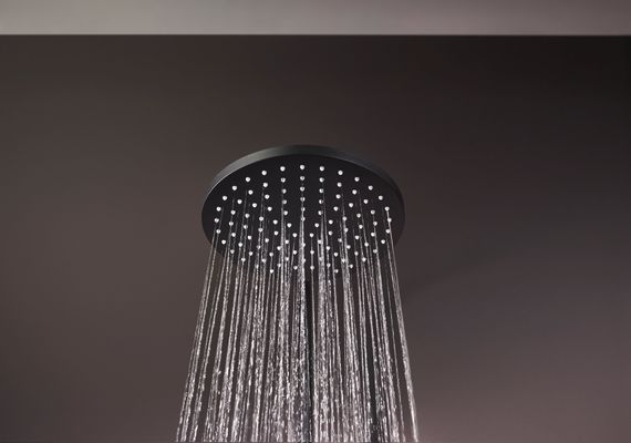 Hansgrohe Showerpipe Vernis Blend 200 1-strahlig, mit Thermostat, EcoSmart, 1424 x 276 x 512 mm, Farbe schwarz Bild 10