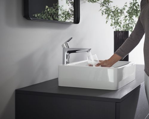 Hansgrohe Einhebel-Waschtischmischer hoch, ComfortZone 190, ohne Ablaufgarnitur, Ausladung 166 mm, 266 x 166 mm, Farbe chrom Bild 5