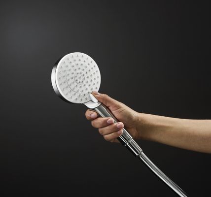 Hansgrohe Handbrause Crometta 100 Vario Green 2-strahlig, 6 l/min, weiss / chrom, 100 mm, Farbe weiß, chrom Bild 2