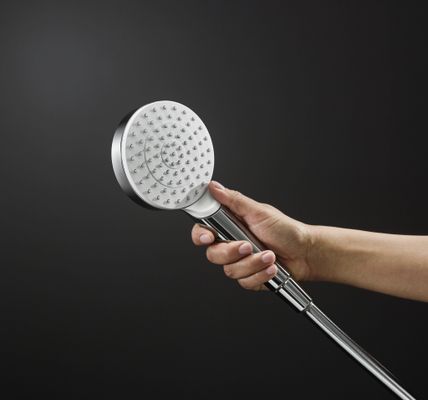 Hansgrohe Crometta Handbrause 1-strahlig, EcoSmart, weiss / chrom, 100 mm, Farbe weiß, chrom Bild 2