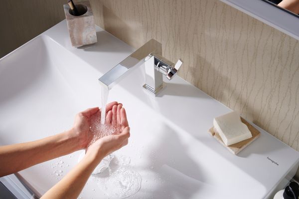 Hansgrohe Waschtisch Xelu Q 800 x 480 mm mit Hahnloch oh.Überlauf, SmartClean weiss, 130 x 480 mm, Farbe weiß Bild 5