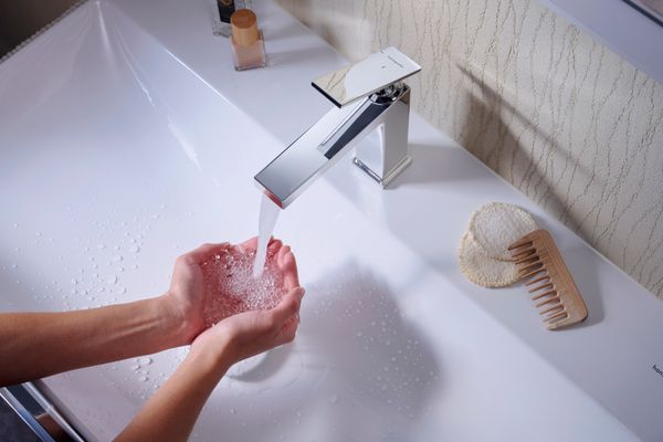 Hansgrohe Waschtisch Xelu Q 800 x 480 mm mit Hahnloch oh.Überlauf, SmartClean weiss, 130 x 480 mm, Farbe weiß Bild 6