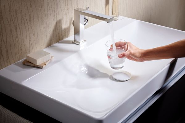 Hansgrohe Waschtisch Xelu Q 800 x 480 mm mit Hahnloch oh.Überlauf, SmartClean weiss, 130 x 480 mm, Farbe weiß Bild 10