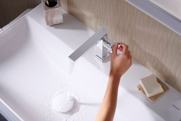 Hansgrohe Waschtisch Xelu Q 800 x 480 mm mit Hahnloch oh.Überlauf, SmartClean weiss, 130 x 480 mm, Farbe weiß Bild 12