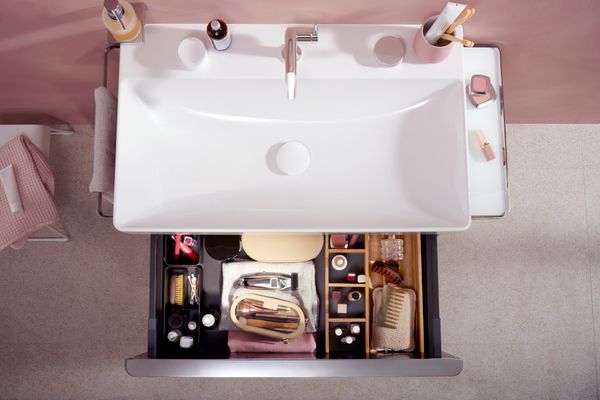 Hansgrohe Waschtisch Xelu Q 800 x 480 mm mit Hahnloch oh.Überlauf, SmartClean weiss, 130 x 480 mm, Farbe weiß Bild 44