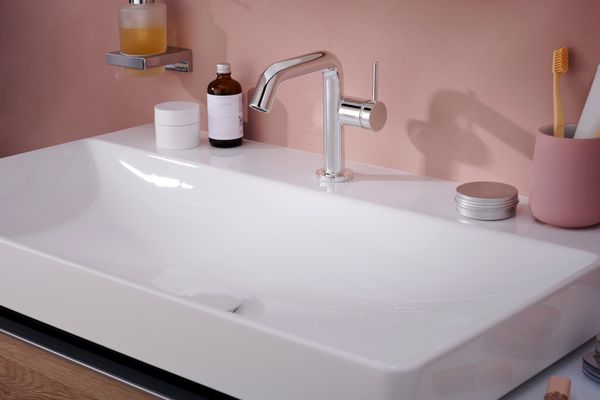Hansgrohe Waschtisch Xelu Q 800 x 480 mm mit Hahnloch oh.Überlauf, SmartClean weiss, 130 x 480 mm, Farbe weiß Bild 48