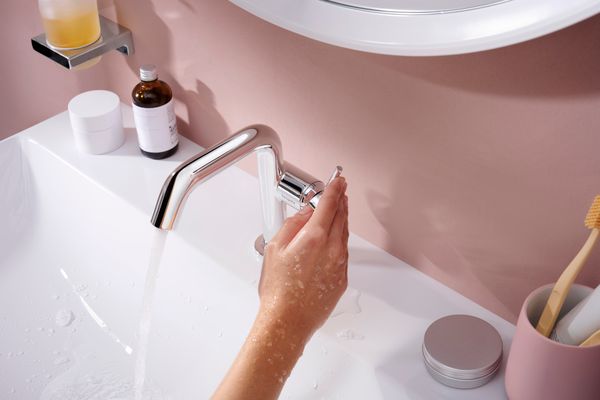 Hansgrohe Waschtisch Xelu Q 800 x 480 mm mit Hahnloch oh.Überlauf, SmartClean weiss, 130 x 480 mm, Farbe weiß Bild 49