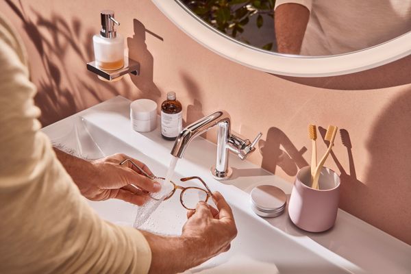 Hansgrohe Waschtisch Xelu Q 800 x 480 mm mit Hahnloch oh.Überlauf, SmartClean weiss, 130 x 480 mm, Farbe weiß Bild 52